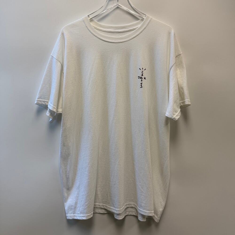 Travis Scott White Crewneck Logo Short Sleeve T-Shirt Sz XL X-Large